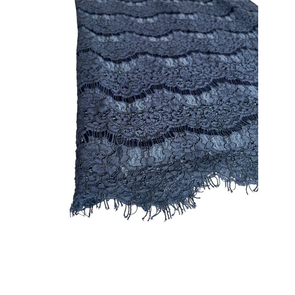 Lulus Take Me To Brunch Navy Blue Lace Shift Dress, Large, Mini, Short Sleeve - Picture 3 of 10